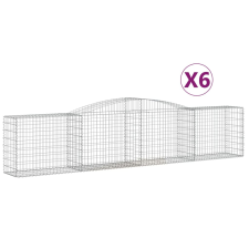 vidaXL 6 db íves horganyzott vas gabion kosár 400x50x80/100 cm (3146987) kerti tárolás
