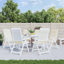 vidaXL 6 db krémszínű oxford-szövet magas háttámlájú székpárna lakástextília