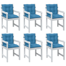 vidaXL 6 db melange kék szövet alacsony háttámlás székpárna 100x50x7cm lakástextília