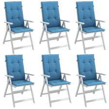 vidaXL 6 db melange kék szövet magas háttámlájú székpárna 120x50x4 cm lakástextília