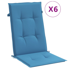 vidaXL 6 db melange kék szövet magas háttámlájú székpárna 120x50x4 cm (4002426) lakástextília