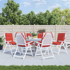 vidaXL 6 db piros oxford szövet háttámlás székpárna lakástextília