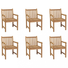 vidaXL 6 db tömör tíkfa kültéri szék kerti bútor