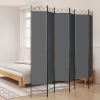 vidaXL 6 paneles antracitszürke szövet térelválasztó 240 x 220 cm