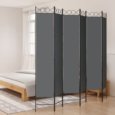 vidaXL 6 paneles antracitszürke szövet térelválasztó 240 x 220 cm bútor
