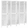 vidaXL 6 paneles fehér tömör császárfa térelválasztó (358682)