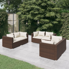 vidaXL 6-részes barna polyrattan kerti ülőgarnitúra párnákkal kerti bútor