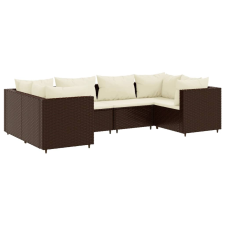 vidaXL 6 részes barna polyrattan kerti ülőgarnitúra párnákkal (3308249) kerti bútor