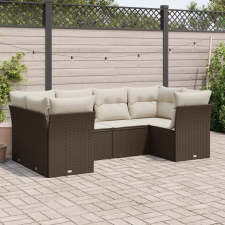 vidaXL 6 részes barna polyrattan kerti ülőgarnitúra párnával kerti bútor