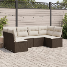 vidaXL 6 részes barna polyrattan kerti ülőgarnitúra párnával kerti bútor