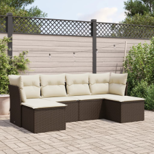 vidaXL 6 részes barna polyrattan kerti ülőgarnitúra párnával kerti bútor