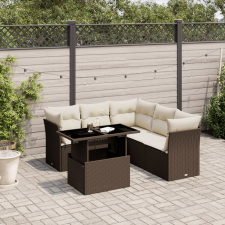 vidaXL 6 részes barna polyrattan kerti ülőgarnitúra párnával kerti bútor