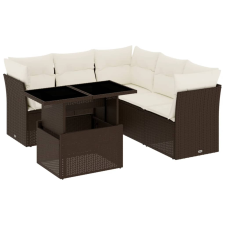 vidaXL 6 részes barna polyrattan kerti ülőgarnitúra párnával kerti bútor