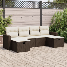 vidaXL 6 részes barna polyrattan kerti ülőgarnitúra párnával kerti bútor