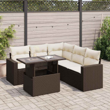 vidaXL 6 részes barna polyrattan kerti ülőgarnitúra párnával kerti bútor