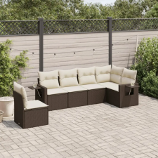 vidaXL 6 részes barna polyrattan kerti ülőgarnitúra párnával kerti bútor