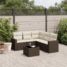 vidaXL 6 részes barna polyrattan kerti ülőgarnitúra párnával kerti bútor