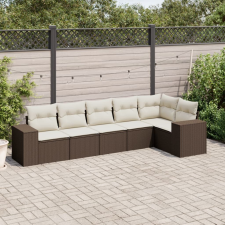 vidaXL 6 részes barna polyrattan kerti ülőgarnitúra párnával kerti bútor