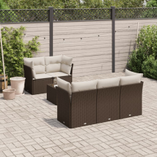 vidaXL 6 részes barna polyrattan kerti ülőgarnitúra párnával kerti bútor