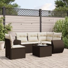 vidaXL 6 részes barna polyrattan kerti ülőgarnitúra párnával kerti bútor
