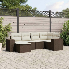 vidaXL 6 részes barna polyrattan kerti ülőgarnitúra párnával kerti bútor