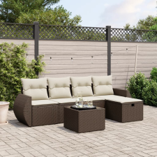 vidaXL 6 részes barna polyrattan kerti ülőgarnitúra párnával kerti bútor
