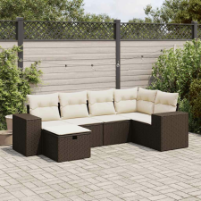 vidaXL 6 részes barna polyrattan kerti ülőgarnitúra párnával kerti bútor