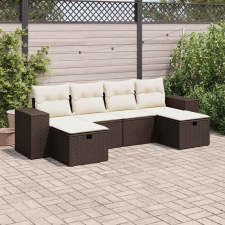 vidaXL 6 részes barna polyrattan kerti ülőgarnitúra párnával kerti bútor