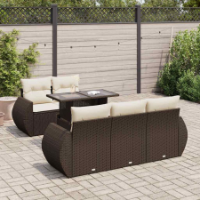 vidaXL 6 részes barna polyrattan kerti ülőgarnitúra párnával kerti bútor
