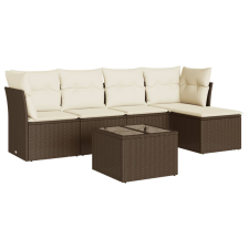 vidaXL 6 részes barna polyrattan kerti ülőgarnitúra párnával (3217573) kerti bútor