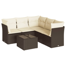 vidaXL 6 részes barna polyrattan kerti ülőgarnitúra párnával (3217633) kerti bútor