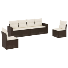 vidaXL 6 részes barna polyrattan kerti ülőgarnitúra párnával (3218803) kerti bútor