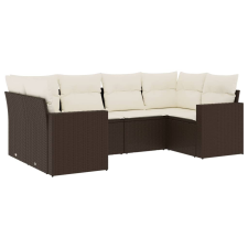 vidaXL 6 részes barna polyrattan kerti ülőgarnitúra párnával (3219373) kerti bútor