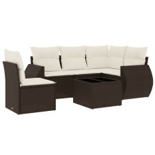 vidaXL 6 részes barna polyrattan kerti ülőgarnitúra párnával (3221382) kerti bútor