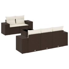 vidaXL 6 részes barna polyrattan kerti ülőgarnitúra párnával (3222302) kerti bútor