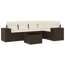 vidaXL 6 részes barna polyrattan kerti ülőgarnitúra párnával (3222542) kerti bútor