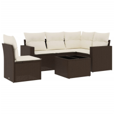 vidaXL 6 részes barna polyrattan kerti ülőgarnitúra párnával (3251320) kerti bútor
