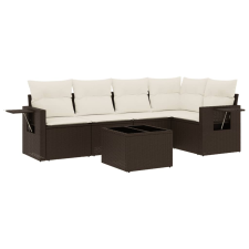 vidaXL 6 részes barna polyrattan kerti ülőgarnitúra párnával (3252480) kerti bútor