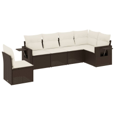 vidaXL 6 részes barna polyrattan kerti ülőgarnitúra párnával (3252570) kerti bútor