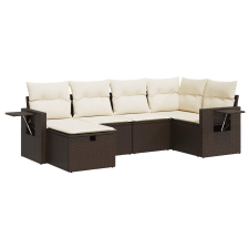 vidaXL 6 részes barna polyrattan kerti ülőgarnitúra párnával (3325489) kerti bútor
