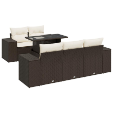 vidaXL 6 részes barna polyrattan kerti ülőgarnitúra párnával (3326734) kerti bútor