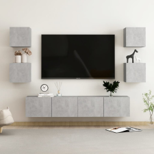 vidaXL 6 részes betonszürke forgácslap TV-szekrényszett bútor