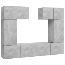 vidaXL 6 részes betonszürke forgácslap TV-szekrényszett (3079118) bútor