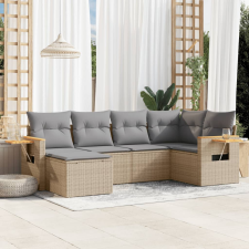 vidaXL 6 részes bézs polyrattan kerti ülőgarnitúra párnával kerti bútor
