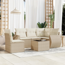 vidaXL 6 részes bézs polyrattan kerti ülőgarnitúra párnával kerti bútor