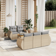 vidaXL 6 részes bézs polyrattan kerti ülőgarnitúra párnával kerti bútor