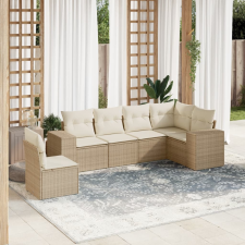 vidaXL 6 részes bézs polyrattan kerti ülőgarnitúra párnával kerti bútor