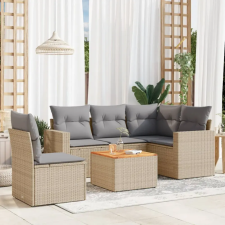 vidaXL 6 részes bézs polyrattan kerti ülőgarnitúra párnával kerti bútor