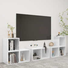 vidaXL 6 részes fehér forgácslap TV-szekrényszett bútor