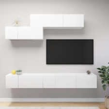 vidaXL 6 részes fehér forgácslap TV-szekrényszett bútor